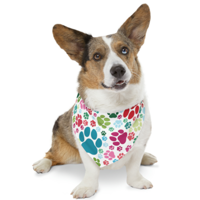 Pet Bandana Collar in choice of 8 color combos Fastens like a collar with a black buckle 4 sizes available - image1